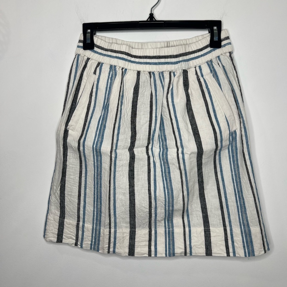 Ann Taylor Loft Stripped Linen Cotton Blend Skirt Size XS